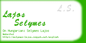 lajos selymes business card